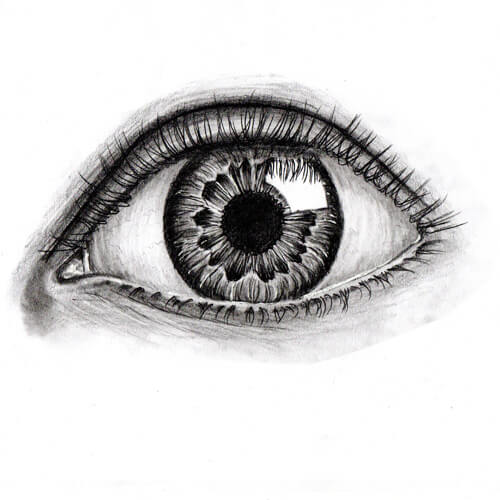 grafittal rajzolt élethű szem