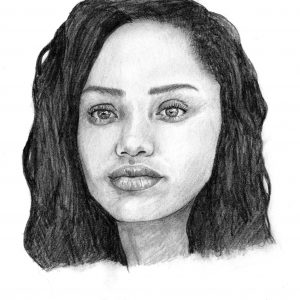 Női portré rajzolása grafittal
