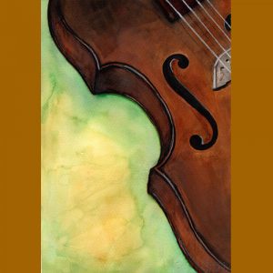 Hegedű festése akvarellel