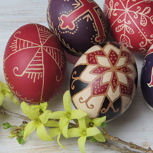 húsvéti festett tojások