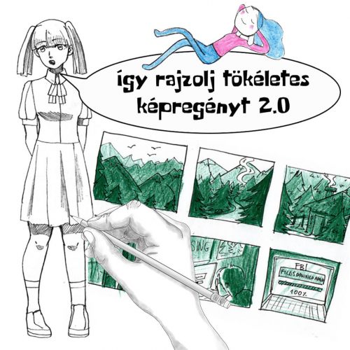 manga lány, képregénnyel