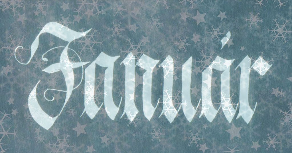 Január felirat fraktur betűkkel