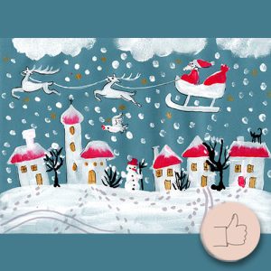 Karácsonyi tájkép festése gyerekeknek